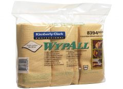 Microfibre doeken,40x40cm, 4 x 6 stuks geel, gevouwen.