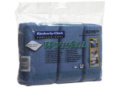 Microfibre doeken, 40 x 40 cm, 4 x 6 stuks blauw, gevouwen.