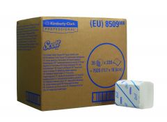 Gevouwen toilettissue. 2laags, wit. 11,7x18,6cm. 7920 vel