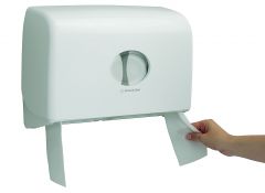 Toiletpapierdispenser mini jumbo, duo, wit