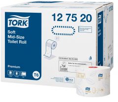 T6 Toiletpapier Compact. Premium. 2 laags, wit. 90 mtr 27rol