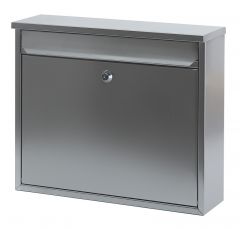RVS brievenbus, klep-opening voorzijde, 36 x 11cm, hoog 31cm