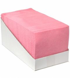 Vlies 38 x 40 cm., gevouwen, roze, 65 stuks