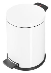 Pedaalemmer gepoedercoat staal, 12 liter. wit.