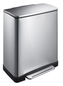 Mat RVS Pedaalemmer rechthoekig 50 liter