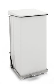 Pedaalemmer 90 liter, gedemptdeksel en zakhouder, wit
