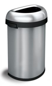 Semi-round Open Bin, Simplehuman, mat RVS, 60 ltr
