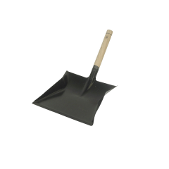 Stofblik metaal zwart houten steel, 23x22 cm