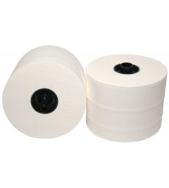 Doprol kleine dop. 3 laags, cellulose wit. 65 meter, 36 rol