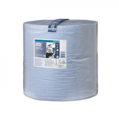 W1 Poetsrol, 2 laags, blauw, 36,9cm x 340 meter, 1 rol