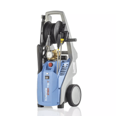 Hogedrukreiniger, koud water. 140 bar. Inclusief slanghaspel 10m, 230 Volt, steeknippel D12