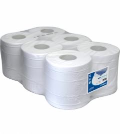 Midirol met koker. 2 laags, wit cell. 20cm x 160meter. 6 rol