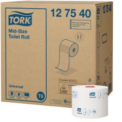 T6 Toiletpapier Compact Universal. 1 laags, wit. 135m, 27rol