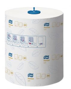 H1 Premium. 2 laags, wit. 21 cm x 100 meter, 408 vel. 6 rol