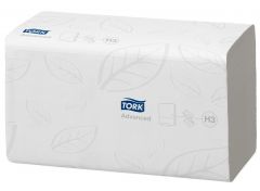 H3 Z-vouw Advanced. 2 laags, wit,  23 cm x 24,5 cm. 3750 vel