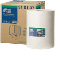 W1-W2-W3 Cloth 510. 1 laags, wit. 32 cm x 152 meter. 1 rol