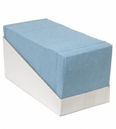 Vlies 38 x 40 cm. gevouwen, blauw, 65 stuks