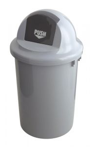 Kunststof afvalbak met klapdeksel, 60 ltr