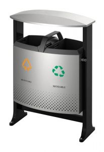 Buitenafvalbak afvalscheiding, 2 x 39 liter