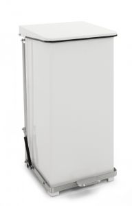 Pedaalemmer 90 liter, gedemptdeksel en zakhouder, wit