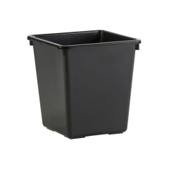 Vierkanttapse papierbak, 27 liter, kunststof. Zwart