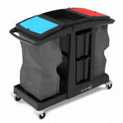 EM6 werkwagen met 2x120 liter afvalunit. 2 x 10 liter emmer