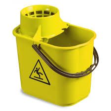 Mopemmer  Easy + wringer voor spaansemop, geel. 14 liter