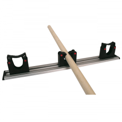 Alu. rail 50 cm met 3 klemmen. voor bezems, vloertrekkers