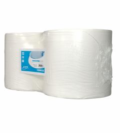 Industrierol 2 laags, wit.350 meter x 24 cm, 1000 vel, 2 rol