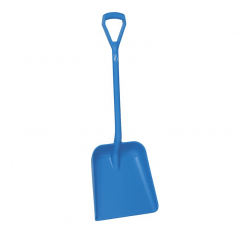 Hygieneschep blauw rechte steel, 1035mm, groot blad 38x35cm