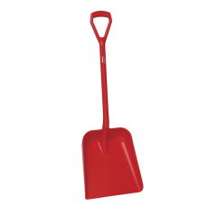 Hygieneschep rood rechte steel, 1035mm, groot blad 38x35cm