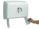 Toiletpapierdispenser mini jumbo, duo, wit