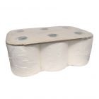 Handdoekrol. 2 laags, wit cellulose. 18cm x 150 meter. 6 rol